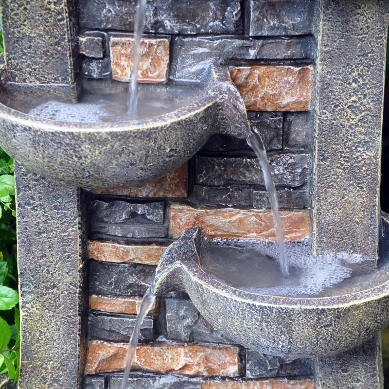 Kingfisher Wall and Bowl Cascading Water Fountain with Light & Reviews